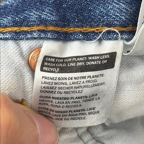 Levi's Classic 501 Button Fly Blue Straight Jeans Classic Fit - Picture 7 of 13